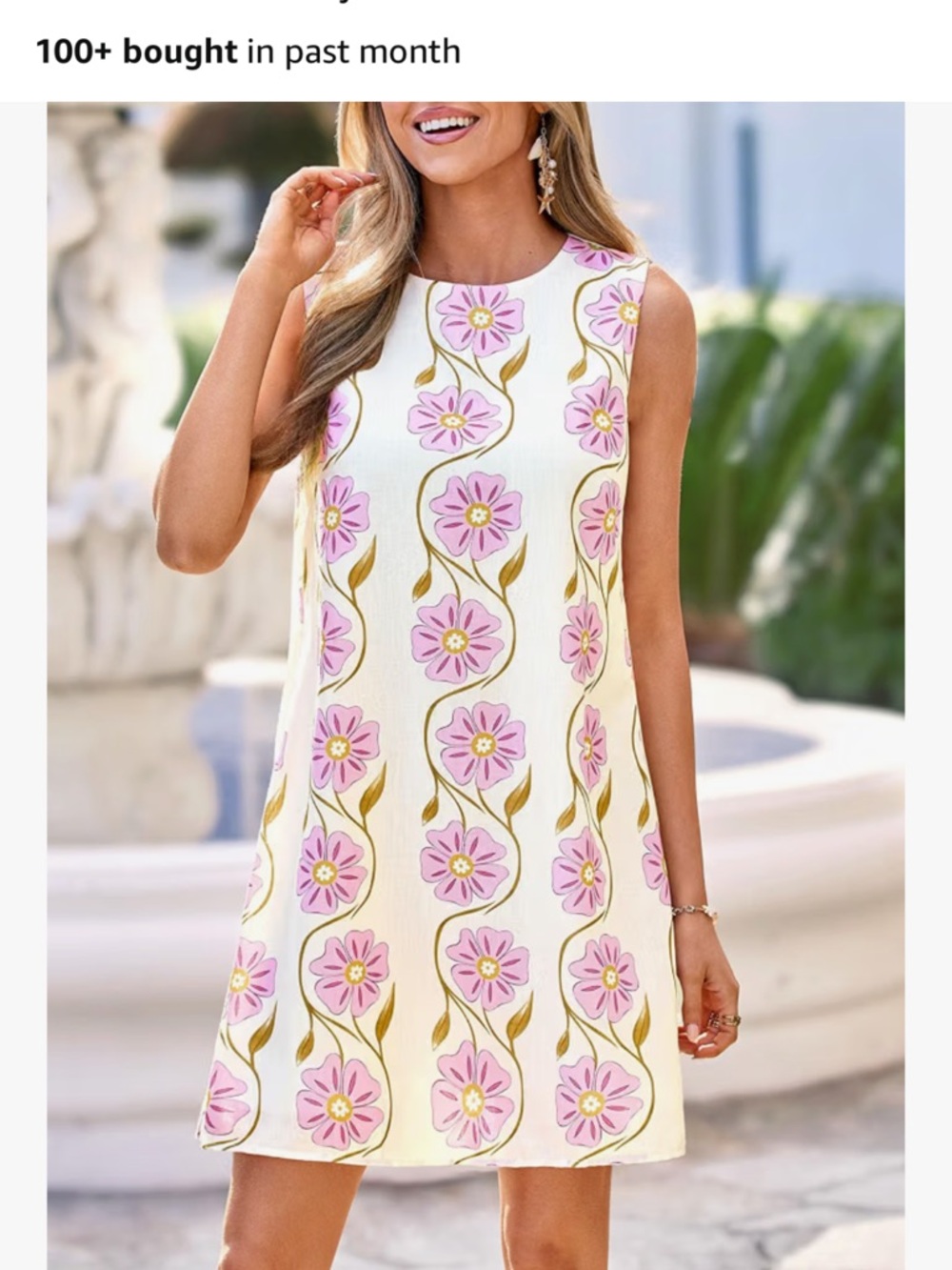 Pretty Garden Sleeveless Floral Shift Dress